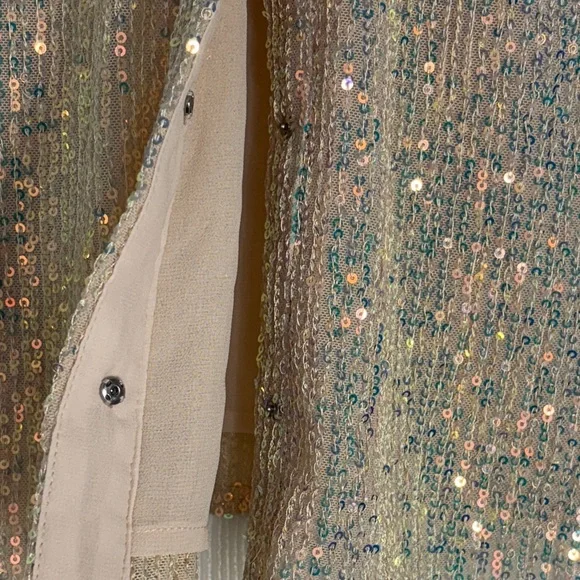 Sequin Embellished Crop Shirt - Blush - Picture 10 of 16